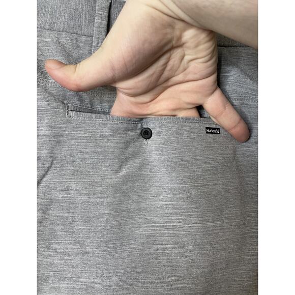 Hurley Shorts Mens 38 Gray Hybrid Stretch Casual Performance Golf Zipper Pockets - Picture 8 of 11